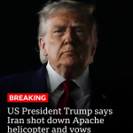 🚨BREAKING US President Trump says Iran shot……